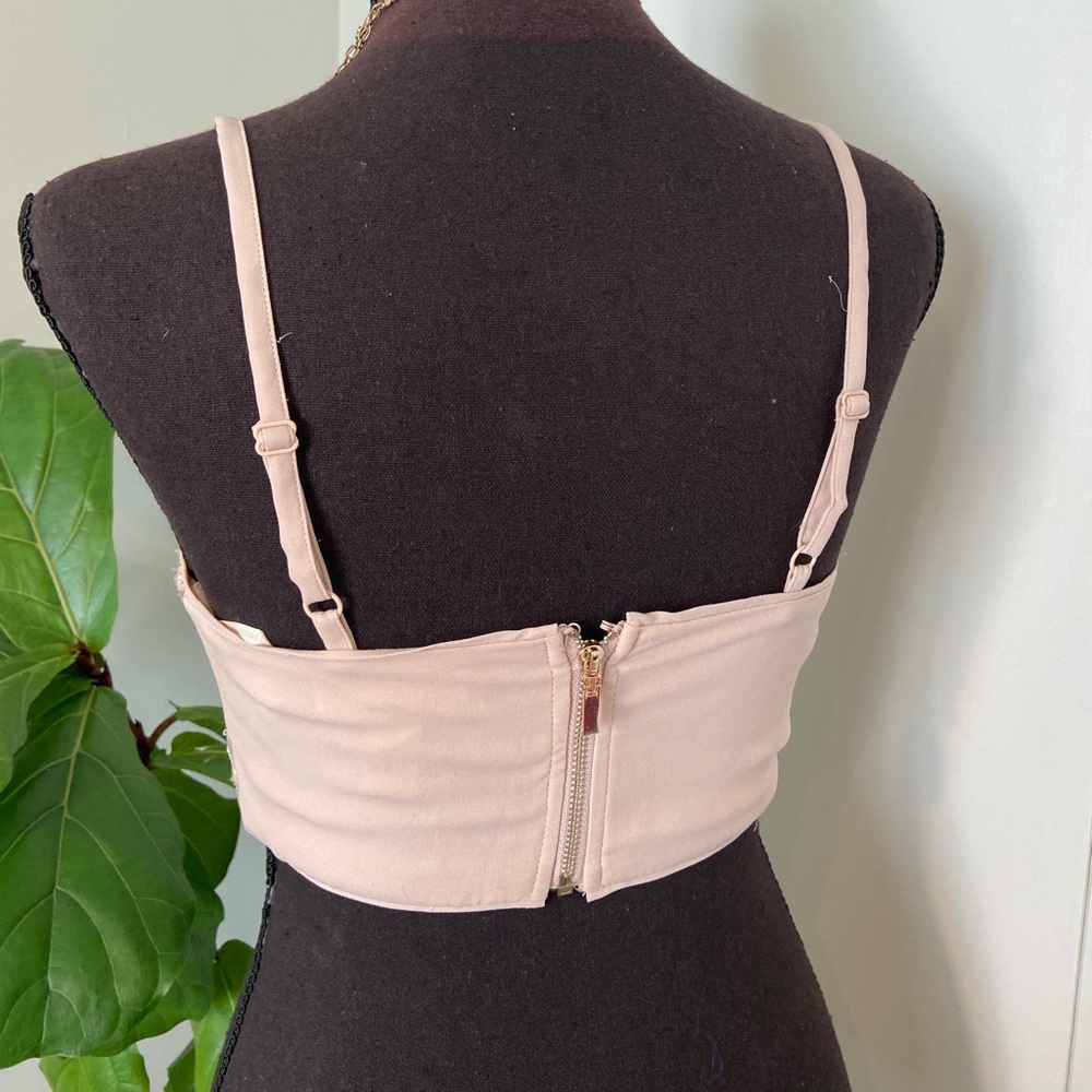 Cropped Spaghetti Strap Sequin Tank Top - Picture 4 of 12